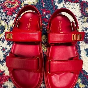 Dior Red Sandals recovered from dog